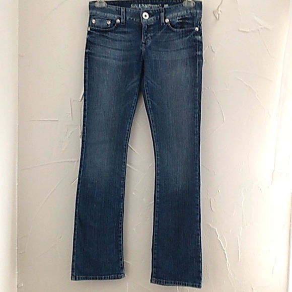 Guess‎ Y2K Daredevil Bootcut Jeans Size 28 Low Rise Hippie Boho Vintage - Picture 1 of 12